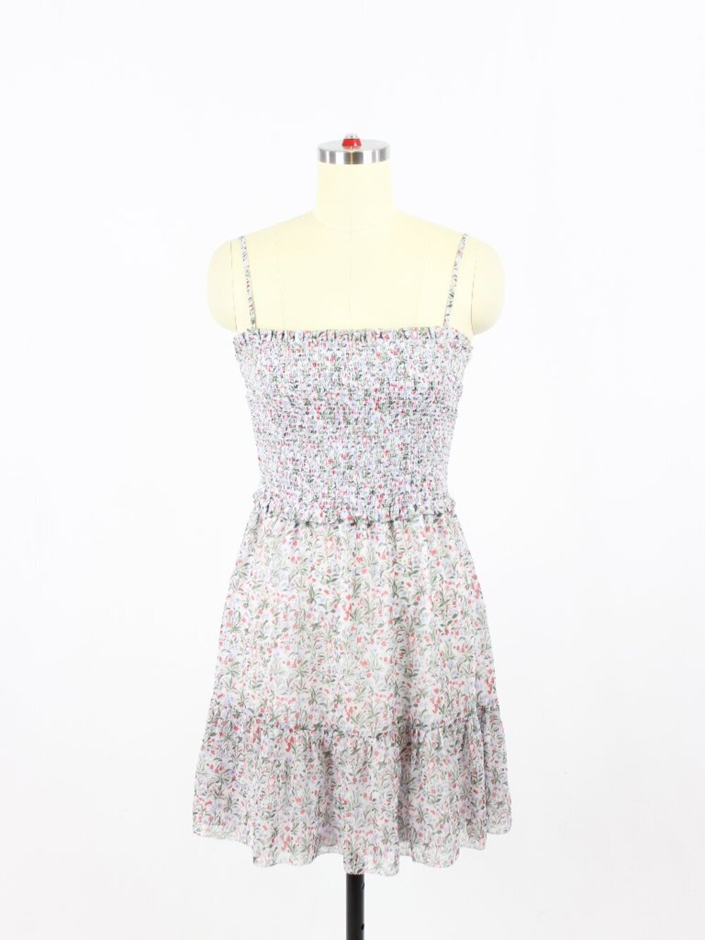 Aritzia WILFRED Tempest Lilac Purple Floral Chiffon Smocked Mini Dress, Size S